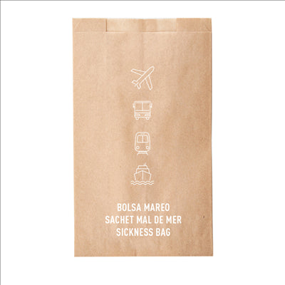 SACS NAUSÉES 45 + 23PP G/M2 12+7x22,5 CM NATUREL KRAFT (1000 UNITÉS)