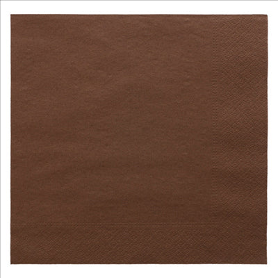 SERVIETTES ECOLABEL 2 PLIS 18 G/M2 39x39 CM CHOCOLAT OUATE (1600 UNITÉS)