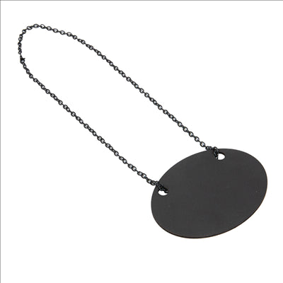 ARDOISE AVEC CHAÎNE Ø 10.3x7.9 CM NOIR PIZARRA+METAL (1 UNITÉ)