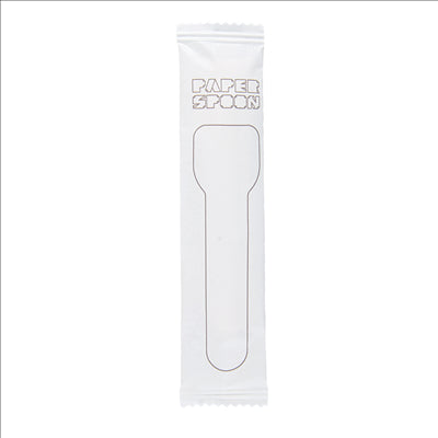 CUILLÈRES À GLACES EN SACHET 'PAPER CUTLERY' 960 G/M2 9,5 CM BLANC PAPIER (500 UNITÉS)