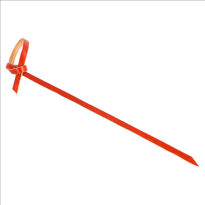 PIQUES "RUBAN" 9 (h) CM ROUGE BAMBOU (100 UNITÉS)