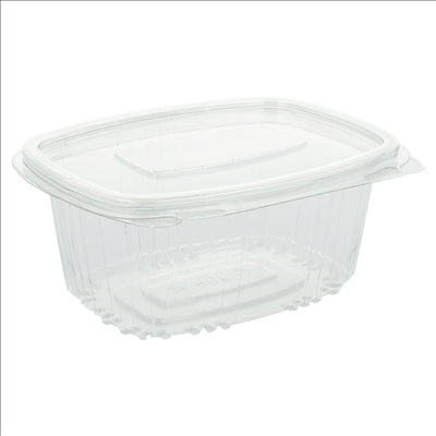 RÉCIPIENTS + COUVERCLE 375 ML 13,2x9,5x6 CM TRANSPARENT RPET (600 UNITÉS)