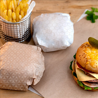 PAPIER INGRAISSABLES CIRÉ 2 FACES PFAS FREE 10+60+10 G/M2 31x31 CM NATUREL KRAFT + CIRE VÉGÉTALE (500 UNITÉS)