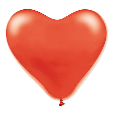 100 U. BALLONS "COEUR"  Ø 31 CM ROUGE LATEX (1 UNITÉ)