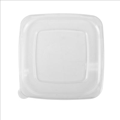 COUVERCLES BAS POUR 228.40/41/42 - 226.93/94/95 'BIONIC' 18,5x18,5x1,3 CM TRANSPARENT PET (400 UNITÉS)