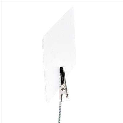 50 U. MINI ARDOISES "ALLIGATOR" 5,1x7,6 CM BLANC PVC (1 UNITÉ)