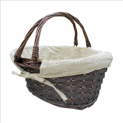 CORBEILLE ANSES OVALE 36x25x15/28 CM PRUNE OSIER (20 UNITÉS)