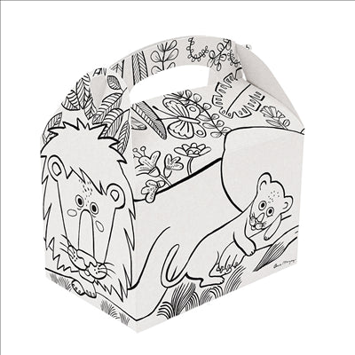 BOÎTES MENU ENFANT COLORIAGE 320 G/M2 15,50x10,50x17,50 CM BLANC CARTON (300 UNITÉS)