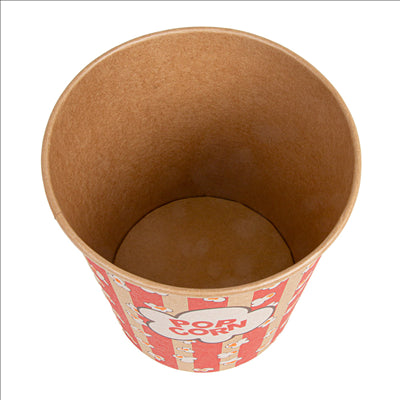RÉCIPIENTS POUR POP-CORN 3900 ML 260 +20 PE G/M2 Ø 18,5/14,5x19,5 CM KRAFT (150 UNITÉS)