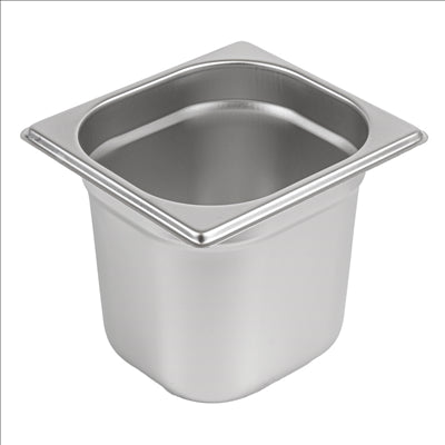 BAC GASTRONOME 1/6 1,9 L 17,6x16,2x15 CM ARGENTE INOX (1 UNITÉ)