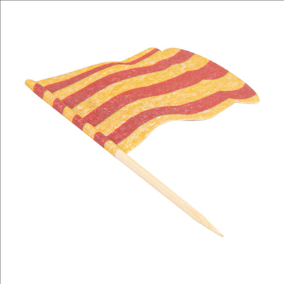 PETITS DRAPEAUX "CATALUGNA" 4x3/6,5 CM ASSORTI BOIS (144 UNITÉS)