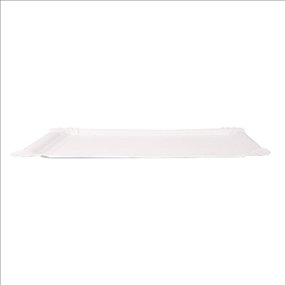 PLATEAUX PÂTISSERIE - MOYENS 400 G/M2 30x21 CM BLANC CARTON (125 UNITÉS)