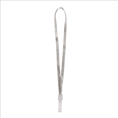 CORDON PORTE BADGE 1,2 x 45 CM GRIS POLYESTER (50 UNITÉS)
