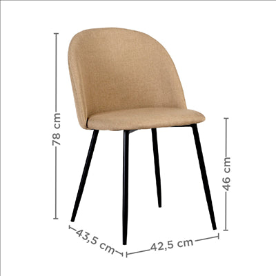 CHAISE 'SUPRA-TEK' 52x50x78 CM BEIGE POLYESTER (4 UNITÉS)