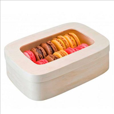 BOÎTE POUR 10/12 MACARONS 18x12,8x5 CM NATUREL BOIS (40 UNITÉS)