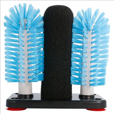LAVE-VERRES 1 ÉPONGE + 2 BROSSES 10x18,7x19,5 CM ASSORTI LDPE (1 UNITÉ)