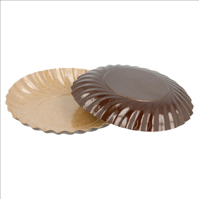 MINI PLATEAUX 380 G/M2 Ø 9 CM CHOCOLAT/PRALINÉ CARTON (200 UNITÉS)