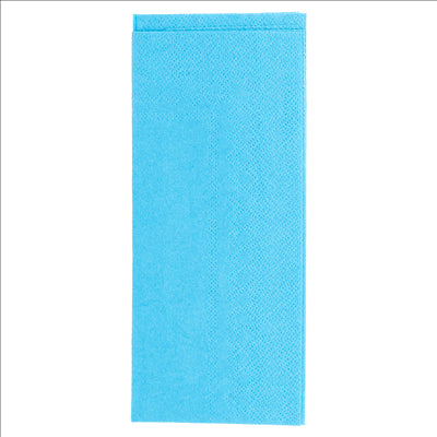 SACS COUVERTS + SERVIETTE 'JUST IN TIME' 80 + 10PE G/M2 11,2x22,5 CM BLEU KRAFT VERGÉ (400 UNITÉS)