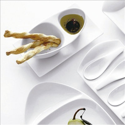 BASES POUR RÉCIPIENT 204.44 22,5x13x1,2 CM BLANC PORCELAINE (6 UNITÉS)