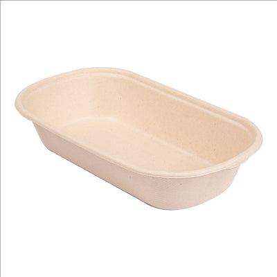 LUNCH BOXES 1 COMPART. 'BIONIC' 850 ML 23,5x13,1x4,6 CM NATUREL BAGASSE (500 UNITÉS)