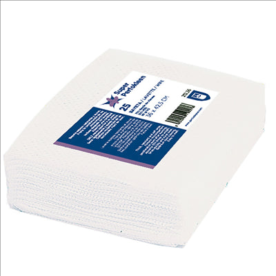 25 U. LAVETTES "SUPER PERFOKLEEN" 80 G/M2 36x42,5 CM BLANC VISCOSE (6 UNITÉS)