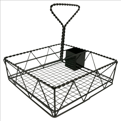 CORBEILLE "CADDY" CARRÉ 25x25x24 CM NOIR METAL (1 UNITÉ)