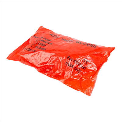 GANTS AVEC TALC SIZE: S ROUGE PVC (100 UNITÉS)
