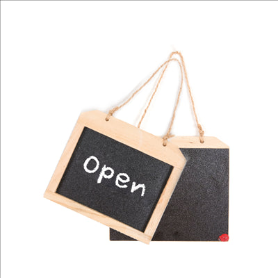 ARDOISES AVEC FICELLE 16x14x1,2 CM NOIR BOIS (8 UNITÉS)