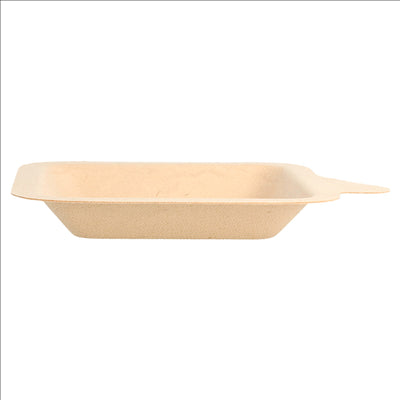 ASSIETTES CARRÉES 'BIONIC' 11x11x1,7 CM NATUREL BAGASSE (1000 UNITÉS)