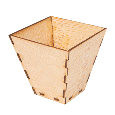 MINI RÉCIPIENTS POUR MISE EN BOUCHE 5x5x5 CM NATUREL BAMBOU (100 UNITÉS)
