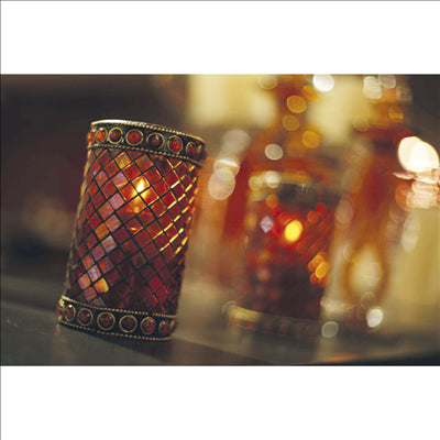 LAMPES DE TABLE "MOROCCO" Ø 7,5x13 CM ASSORTI VERRE (6 UNITÉS)