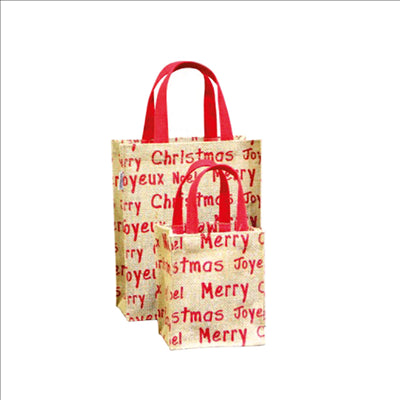 SACS - CHRISTMAS  13+10,5x15 CM NATUREL JUTE (10 UNITÉS)