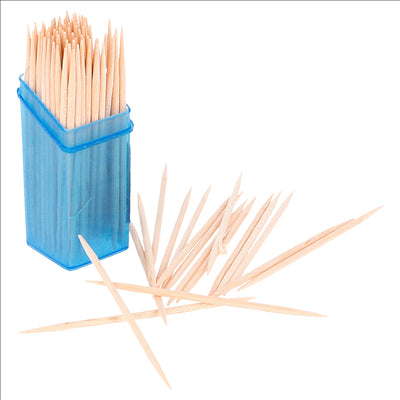 BOÎTES DE 100 CURE-DENTS RONDS 6,5 CM NATUREL BOIS (480 UNITÉS)