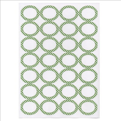 100 FEUILLES DIN A4 28 ÉTIQUETTES OVALES 4,5x3,6 CM BLANC PAPIER (1 UNITÉ)
