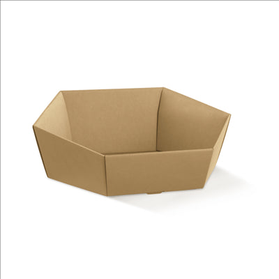 30 U. CORBEILLES HEXAGONALES 29x23x8,5 CM NATUREL KRAFT (1 UNITÉ)