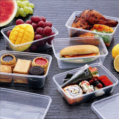 RÉCIPIENTS RECTANGULAIRES 1000 ML 17,5x12x6,5 CM TRANSPARENT PP (500 UNITÉS)