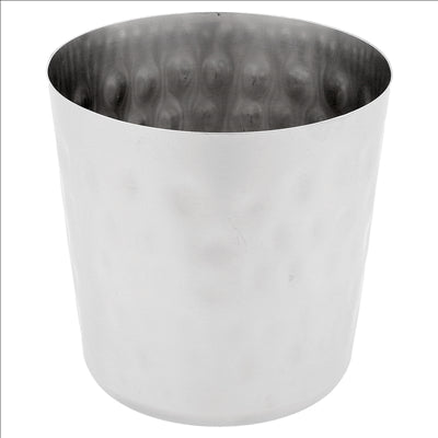 MINI RÉCIPIENTS À FRITES CLASSIQUES, MARTELÉ 'ARTINOX' Ø 8,5x8,5 CM ARGENTE INOX (12 UNITÉS)