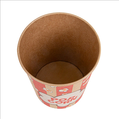 RÉCIPIENTS POUR POP-CORN 960 ML 230 +20 PE G/M2 Ø 11,6/8,8x14,2 CM KRAFT (500 UNITÉS)
