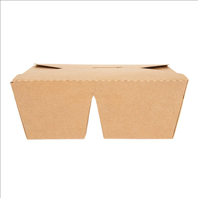 BOÎTES AMÉRICAINES 2 COMPART. 690 + 530 ML 300 + 20 PE G/M2 17,8x13,7x6,4 CM NATUREL KRAFT (200 UNITÉS)