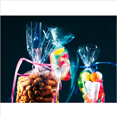 SACHETS NEUTRES 32,5 G/M2 23µ 9,5+5x27 CM TRANSPARENT CELOFAN (1000 UNITÉS)