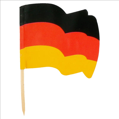 PETITS DRAPEAUX "ALLEMAGNE" 4x3/6,5 CM ASSORTI BOIS (144 UNITÉS)