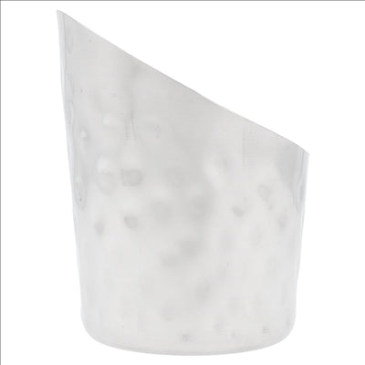 MINI RÉCIPIENTS À FRITES TRONQUÉS, MARTELÉ 'ARTINOX' Ø 8,5x8,5 CM ARGENTE INOX (12 UNITÉS)