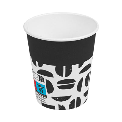 GOBELETS BOISSONS CHAUDES 1 PAROI 'JAVA' 180 ML 260 + 18 PE G/M2 Ø7,2/5,3x7,8 CM BLANC CARTON (1000 UNITÉS)