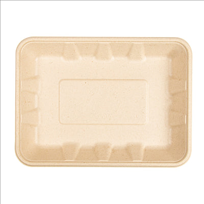 PLATEAUX 'BIONIC' 700 ML 23,7x17,3x3 CM NATUREL BAGASSE (400 UNITÉS)