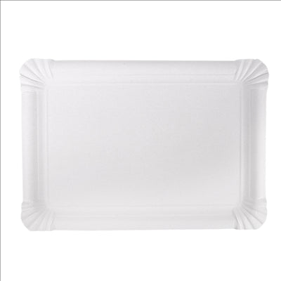 PLATEAUX PÂTISSERIE - MOYENS  400 G/M2 30x21 CM BLANC CARTON (125 UNITÉS)