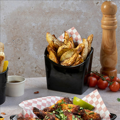 BOÎTES À FRITES S 12,4x6,5x12,7 CM NOIR PORCELAINE (6 UNITÉS)