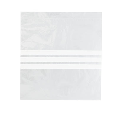 SACS 3 FRANGES AUTO-FERMETURE 92 G/M2 50µ 27x27 CM TRANSPARENT LDPE (500 UNITÉS)