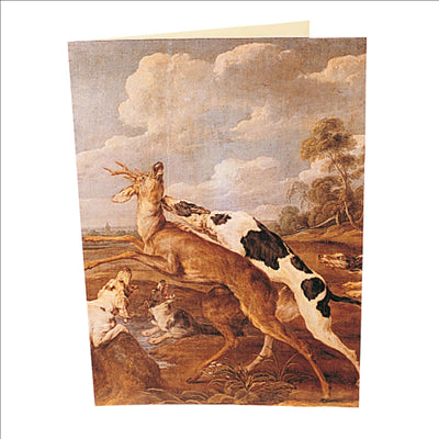 CARTE 2 VOLETS "CHEVREUILS" 48x33 CM ASSORTI CARTON (1 UNITÉ)