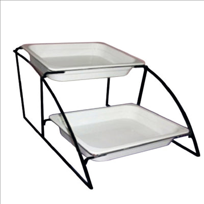 STAND 2 NIVEAUX BACS GN 1/2 36 x 52,5 x 32,5 CM NOIR FER (1 UNITÉ)