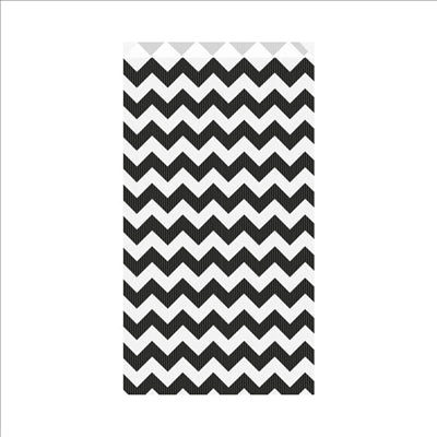 SACHETS PLATS LISERÉ  60 G/M2 19+8x35 CM NOIR CELLULOSE (250 UNITÉS)